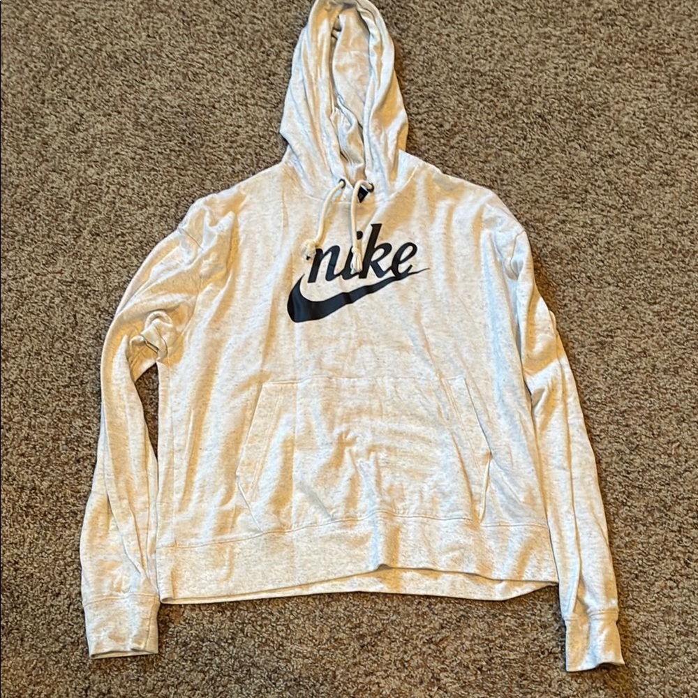 Nike Light Gray Hoodie with Black Logo
